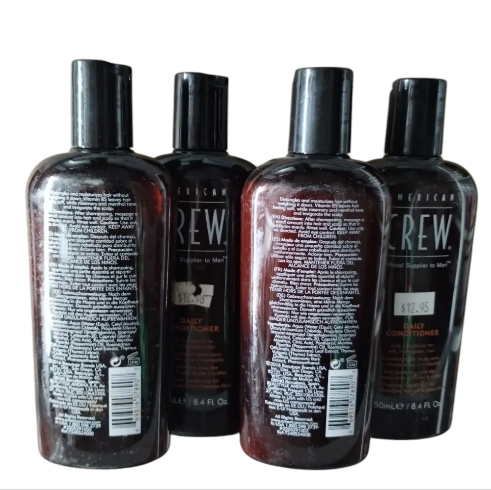 American‎ Crew Men's Daily Conditioner 4pcs Bundle Soft Manageable Hair Hygiene